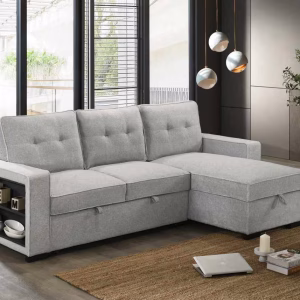 LINA Sectional pull out bed sofa with storage and cupholders