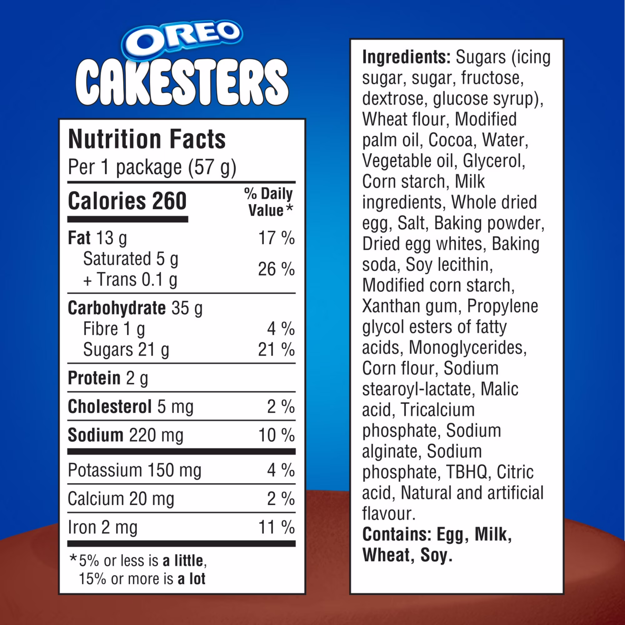 OREO Cakesters Soft Snack Cakes Double Chocolate, (5 x 57g) 285g - Image 3