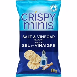 Quaker Crispy Minis Brown Rice Chips Salt & Vinegar, 100g